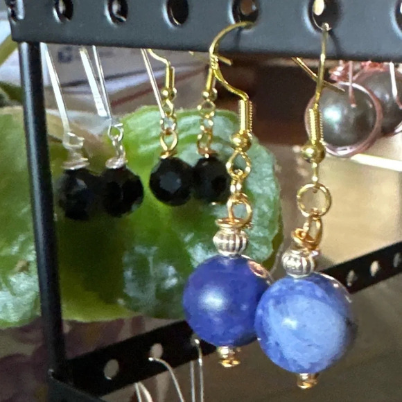 Alquimia Blue and Gold Earrings - Picture 3 of 6